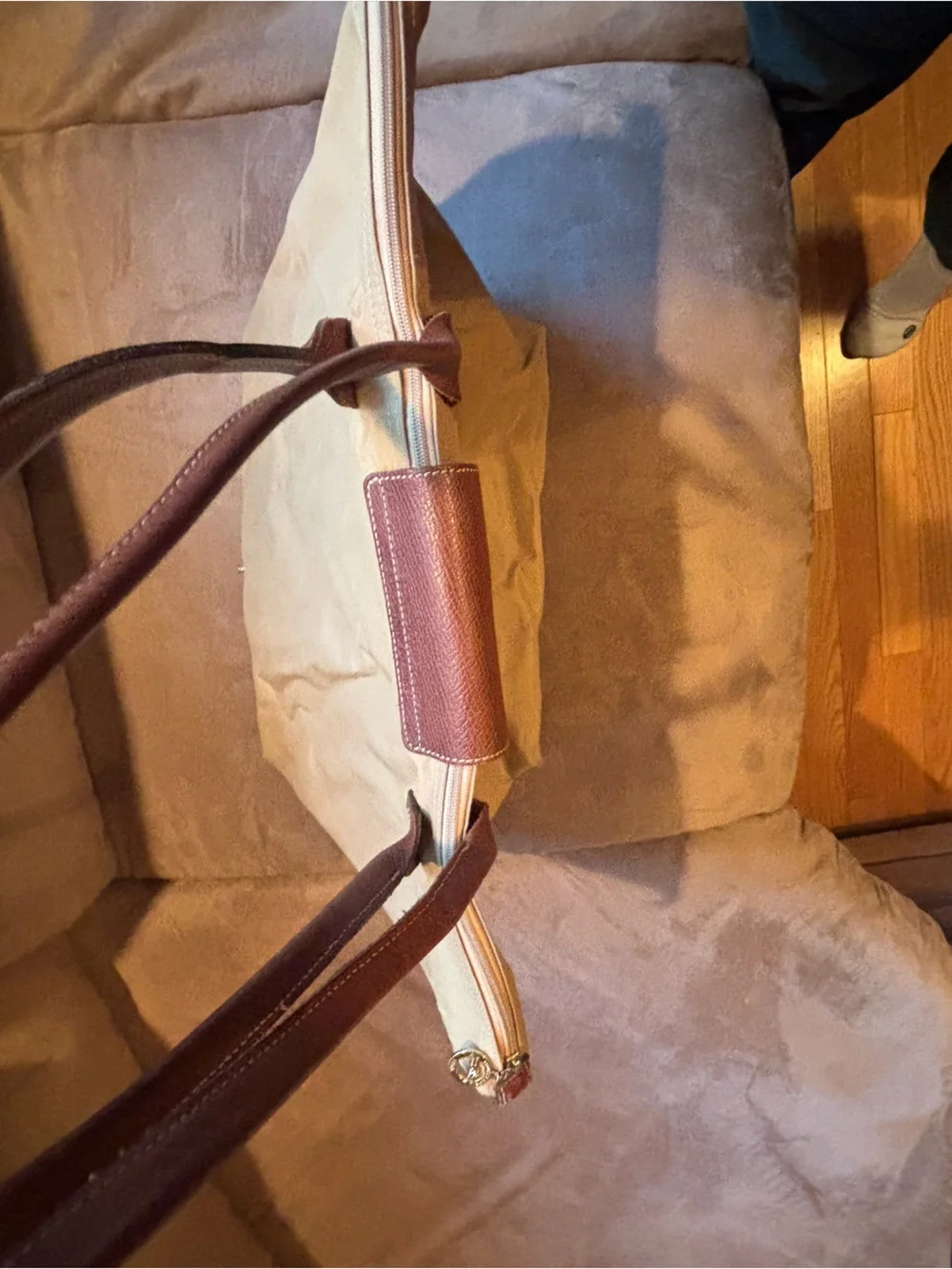 Longchamp Large Le Pliage Tote (Fawn with brown trim & gold hardware)